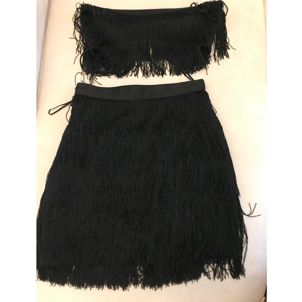 Meshki black fringe set